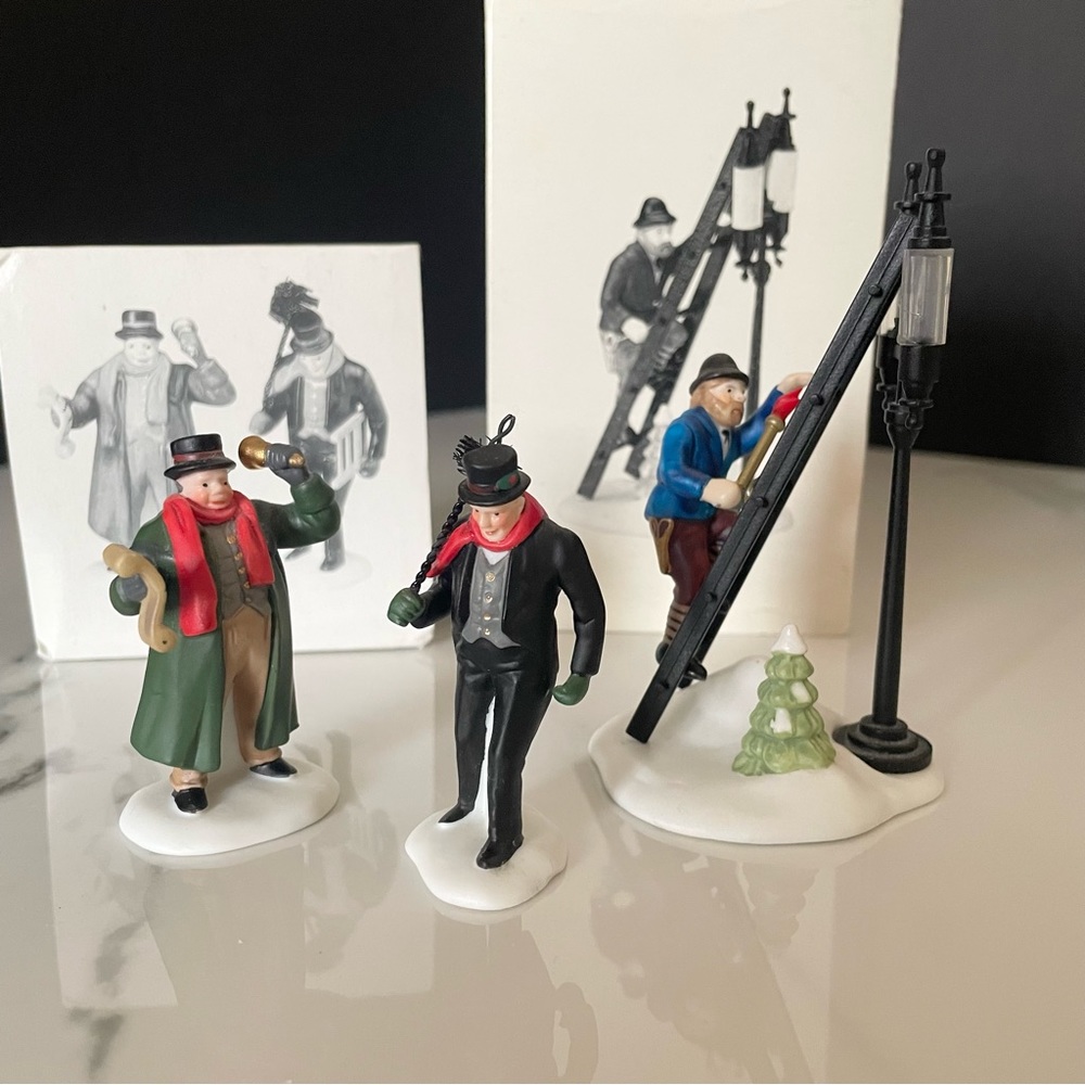 "Town Crier, Chimney Sweep, & Lamplighter" Snow Village Figurines by Dept. 56